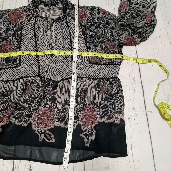 LUCKY BRAND semi-sheer print top, Medium - Picture 4 of 8